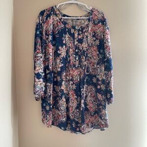 Daniel Rainn - Floral Navy Blouse